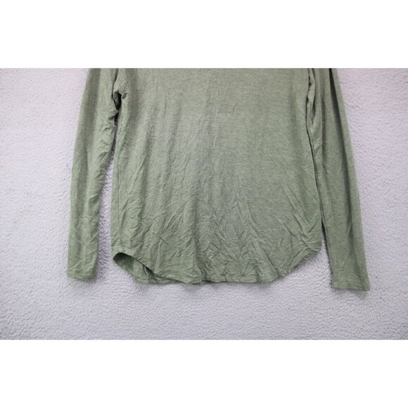 Cabi Long Sleeve Army Green V-Neck Top-Size Medium-Very Soft-Drawstring Back - Picture 3 of 10